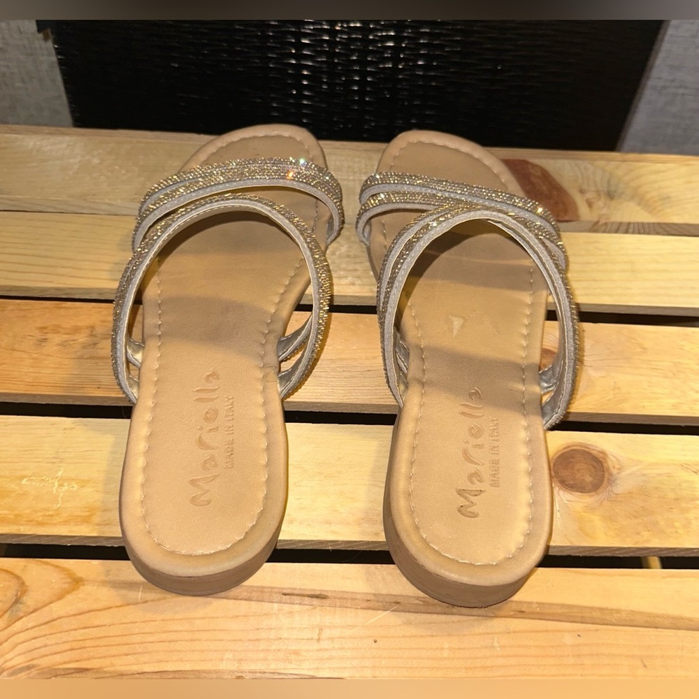 Clear Crystal Tiny Rhinestone Sandals - image 3